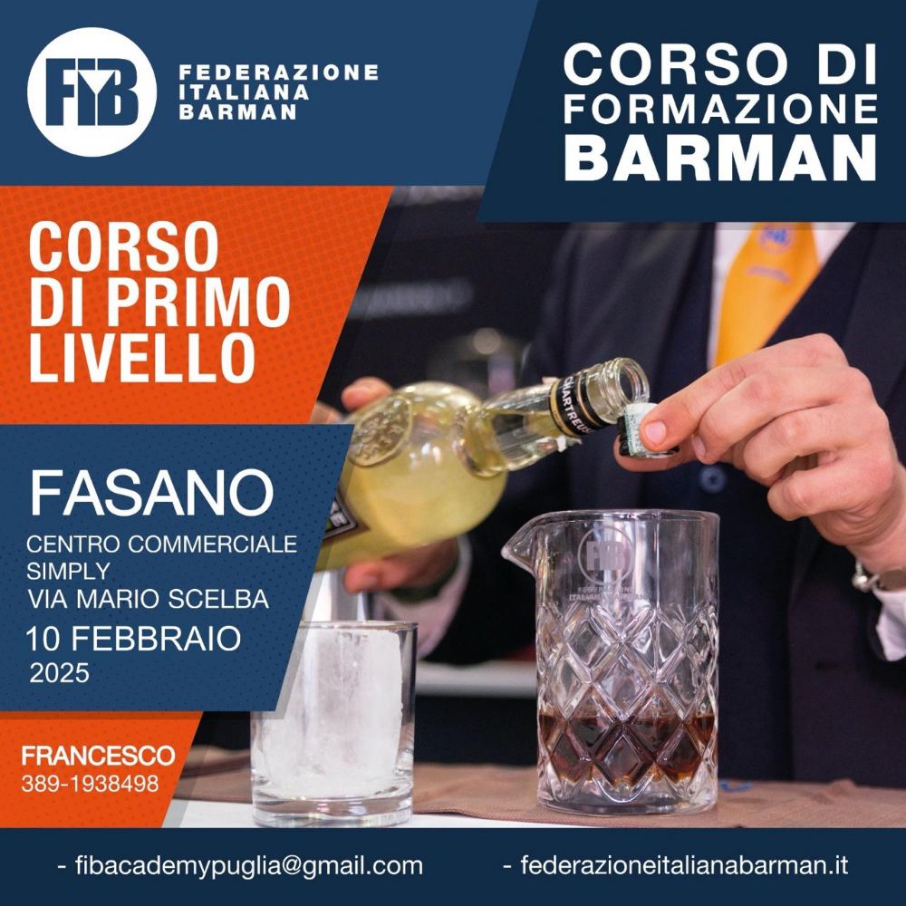 PUGLIA- CORSO BARMAN PRIMO LIVELLO